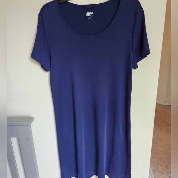 Lands' End Women's Classic Blue Tee Dress Size Medium - Picture 1 of 4